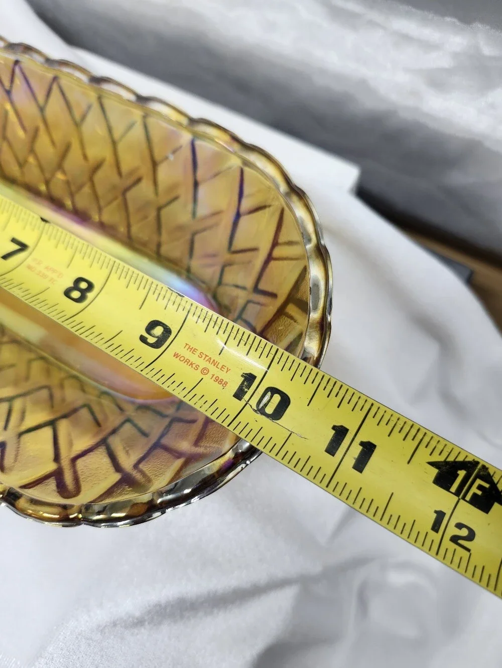 vintage amber glass dish